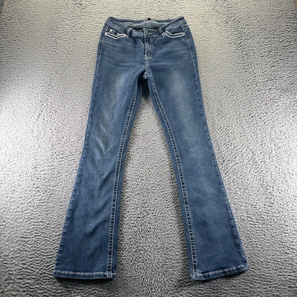 Harper&Ivy Jeans Womens 3 Blue Cotton Denim Bootcut Leg Faded Western Cowgirl